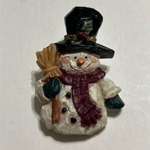 Bundle 3 for $15 Rustic Faux Carved Snowman Pin - Wood Appearance